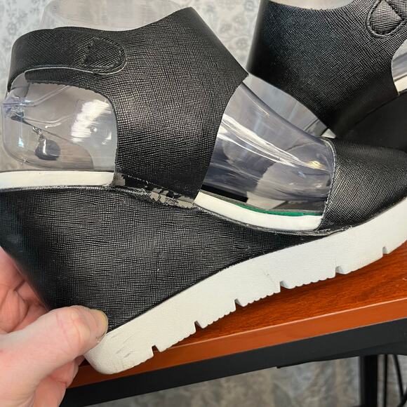 Juicy Couture Black Wedge Sandals Sz 10 Y2K Platform Vintage 2000s retro chunky - Picture 9 of 14